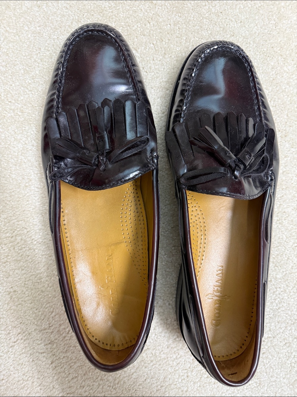 Cole Haan Classic Burgundy Tassel Loafers - Men 11.5 D
